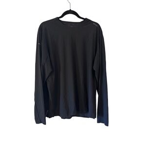 BRADY Perforated Mens XL Long Sleeve Training Shirt Performance Top Black Run‎